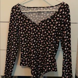 PINK Floral Bodysuit (Never Worn)